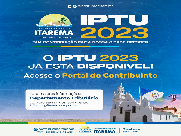 PRORROGA O PRAZO PARA PAGAMENTO DA COTA ÚNICA E PRIMEIRA PARCELA DO IPTU 2023.